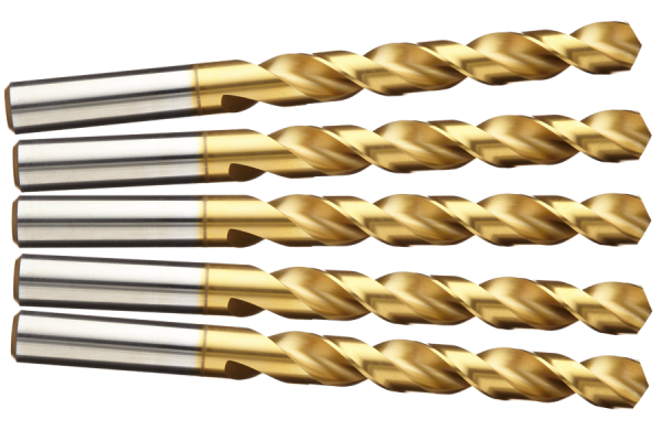 5x HSS-TIN спиральных сверл для металлообработки DIN338N Ø 7,6 mm